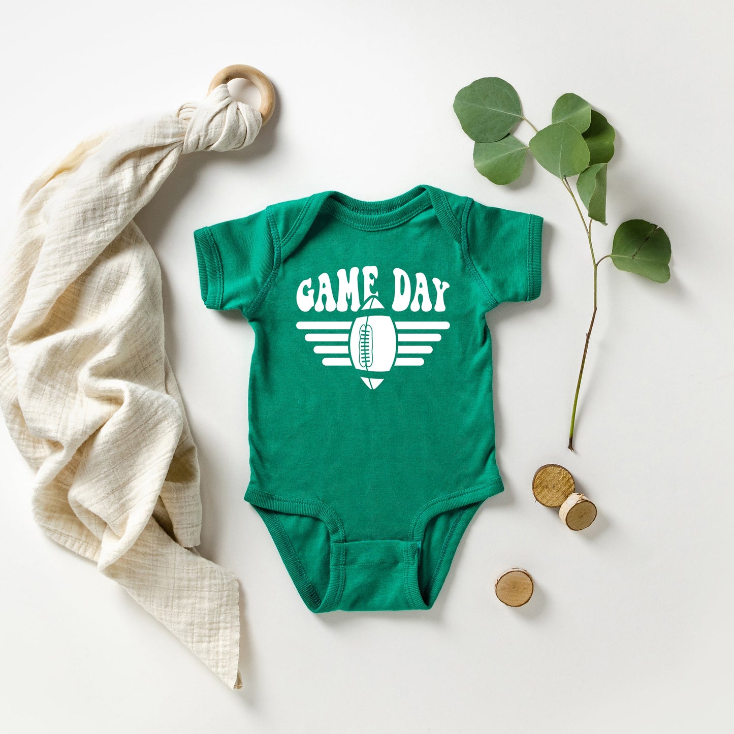 Football Game Day Stripes | Baby Graphic Short Sleeve Bodysuit