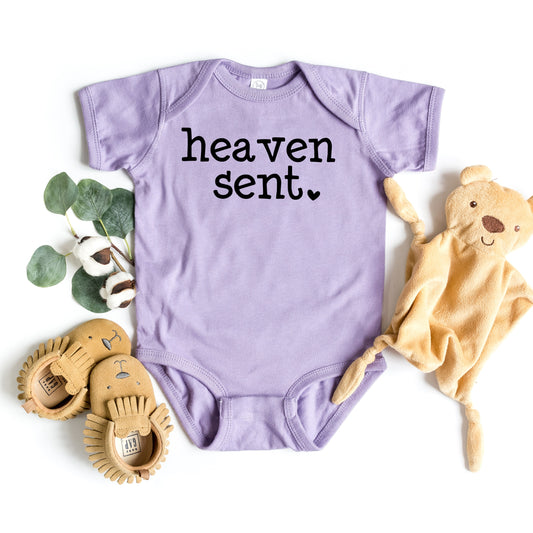 Heaven Sent Heart | Baby Graphic Short Sleeve Bodysuit