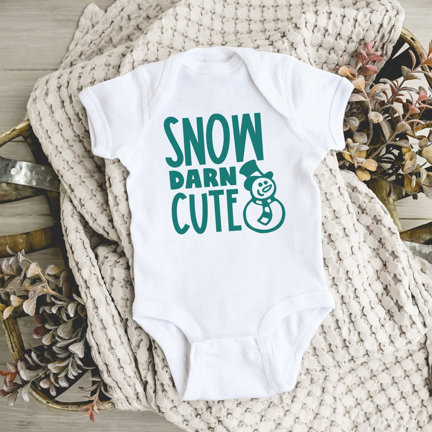 Snow Darn Cute | Baby Graphic Short Sleeve Bodysuit