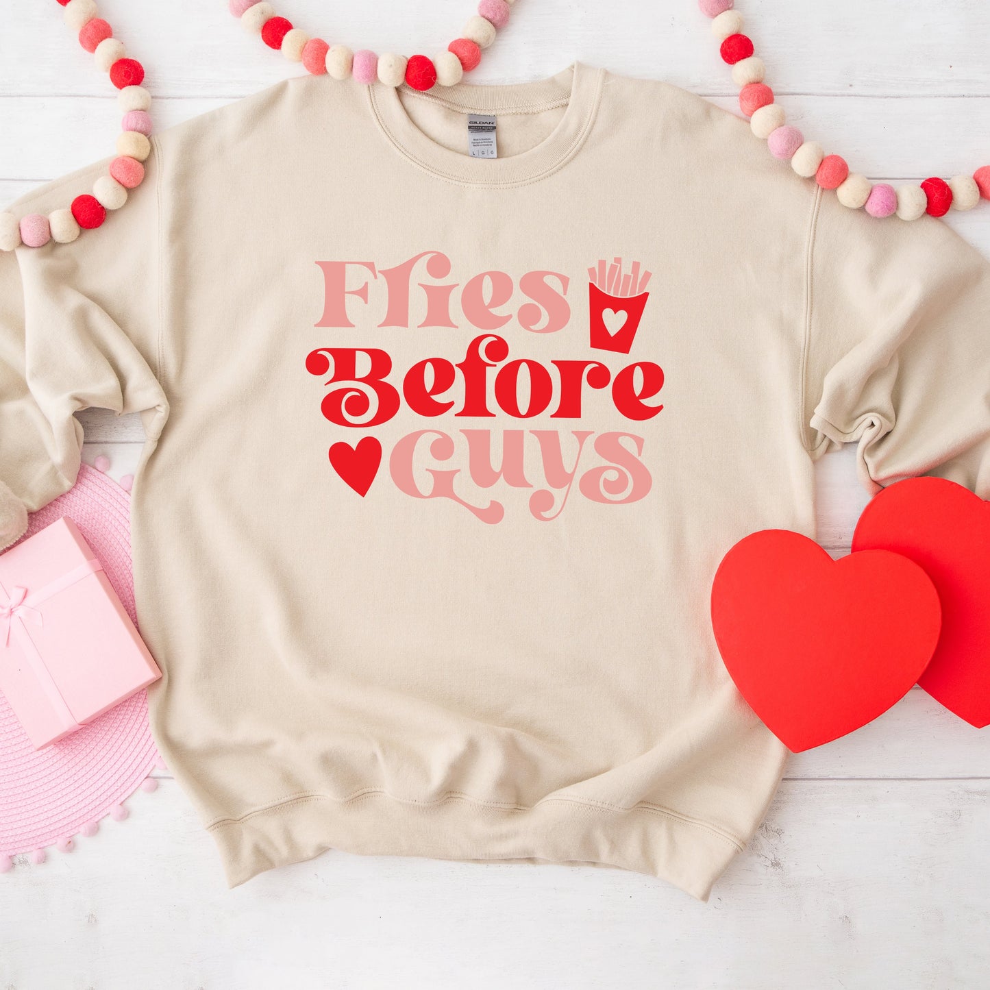 Fries Before Guys Red | Sweatshirt