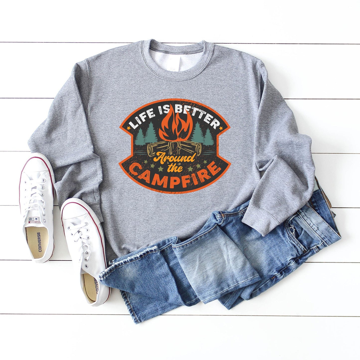 Life Is Better Around The Campfire Badge | Sweatshirt