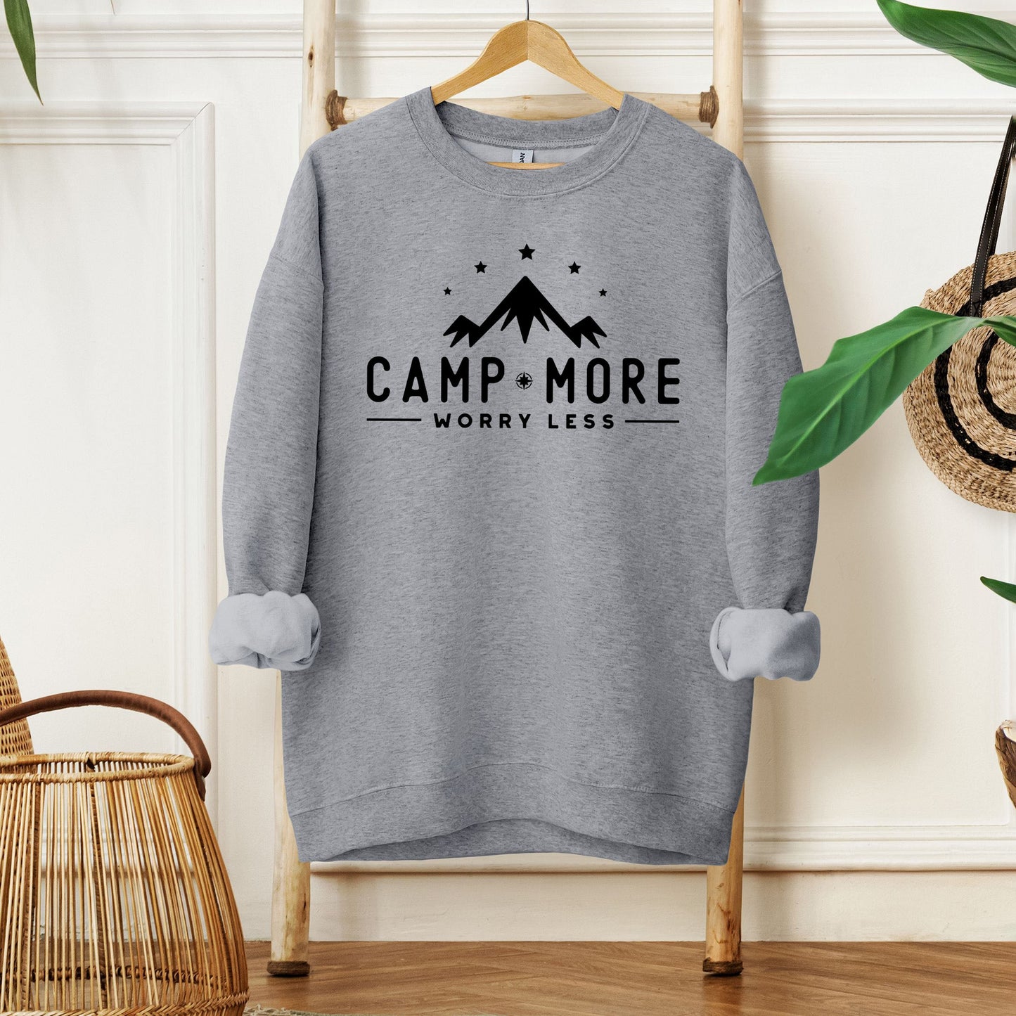 Camp More Worry Less Mountains | Sweatshirt