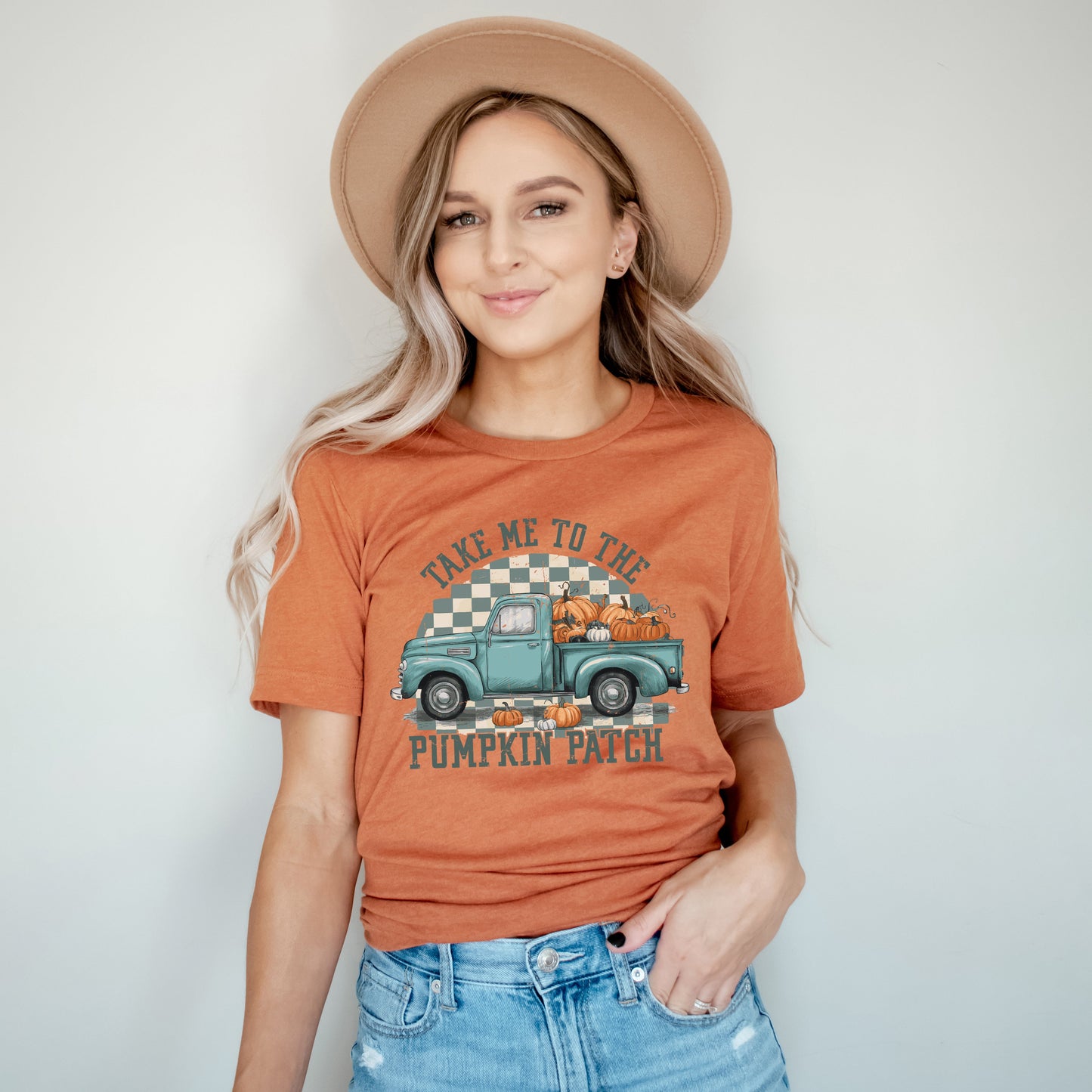 Pumpkin Patch Teal Truck | Short Sleeve Graphic Tee