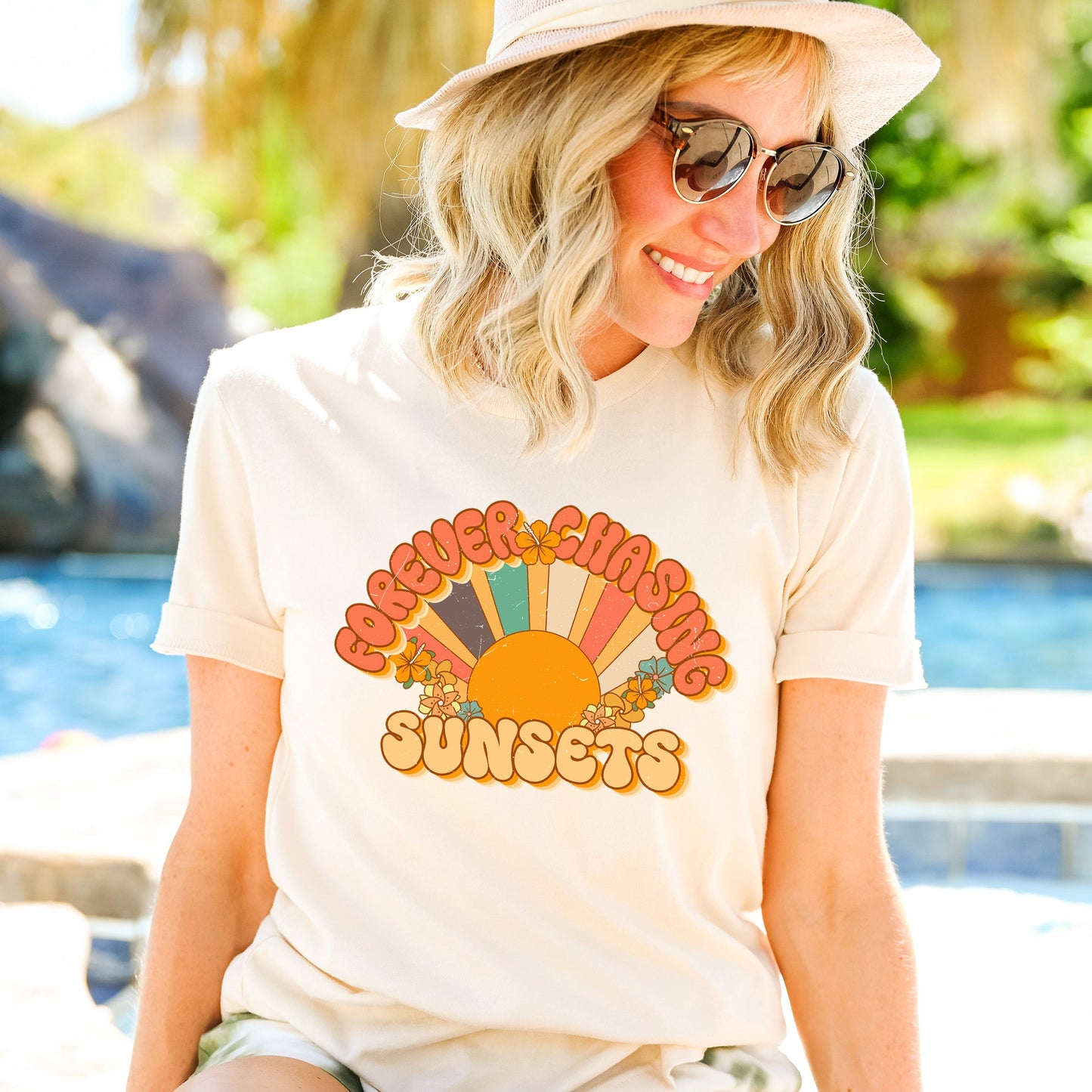 Retro Forever Chasing Sunsets | Short Sleeve Graphic Tee