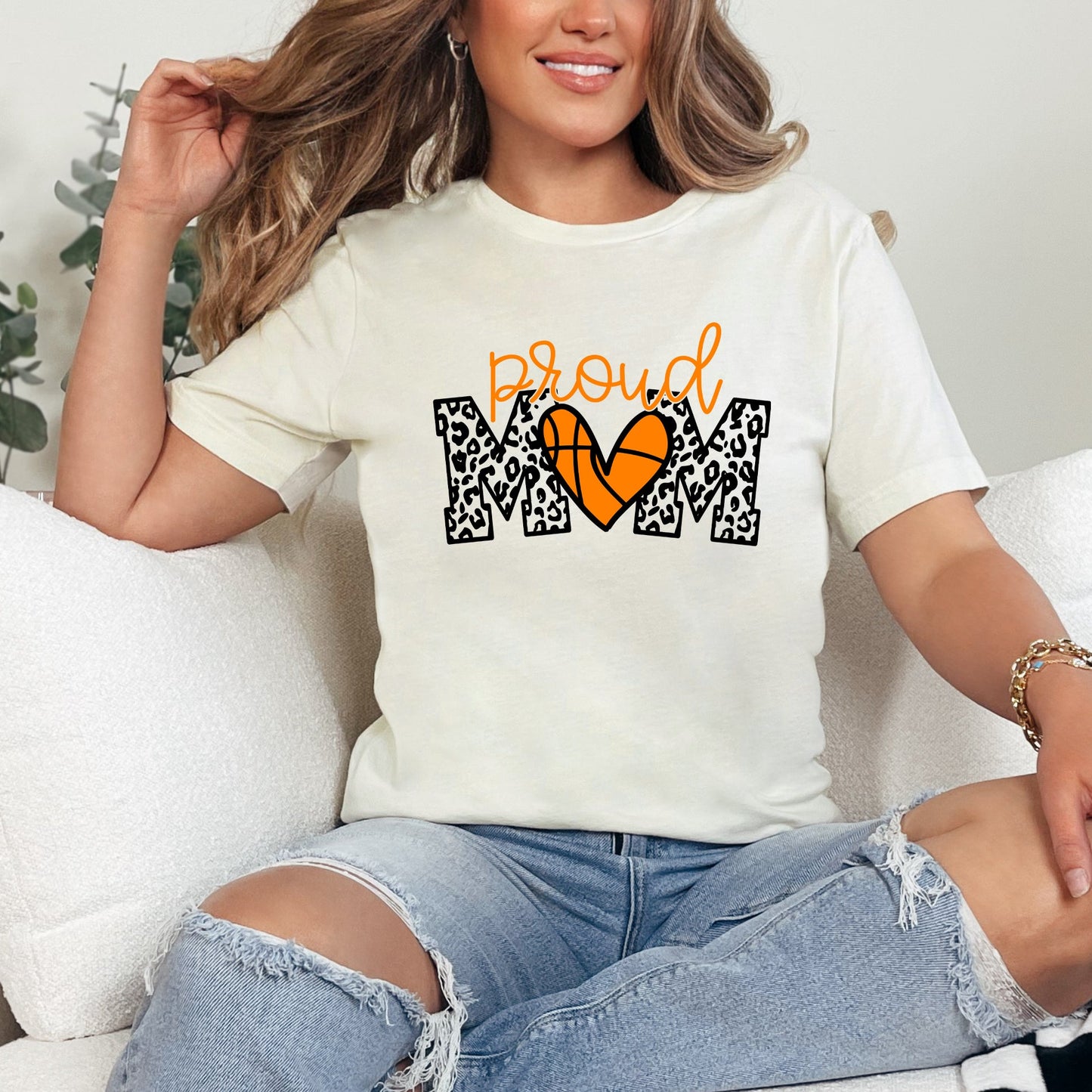 Proud Mom Basketball Colorful | Short Sleeve Graphic Tee