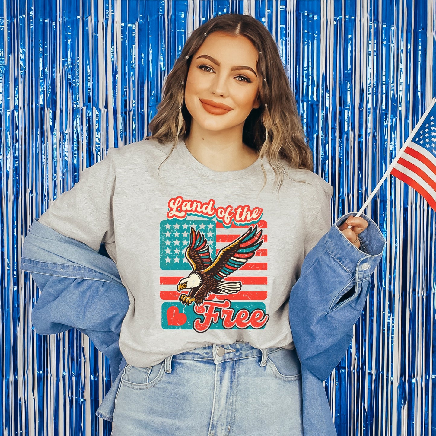 Distressed Patriotic Free Eagle | Short Sleeve Graphic Tee