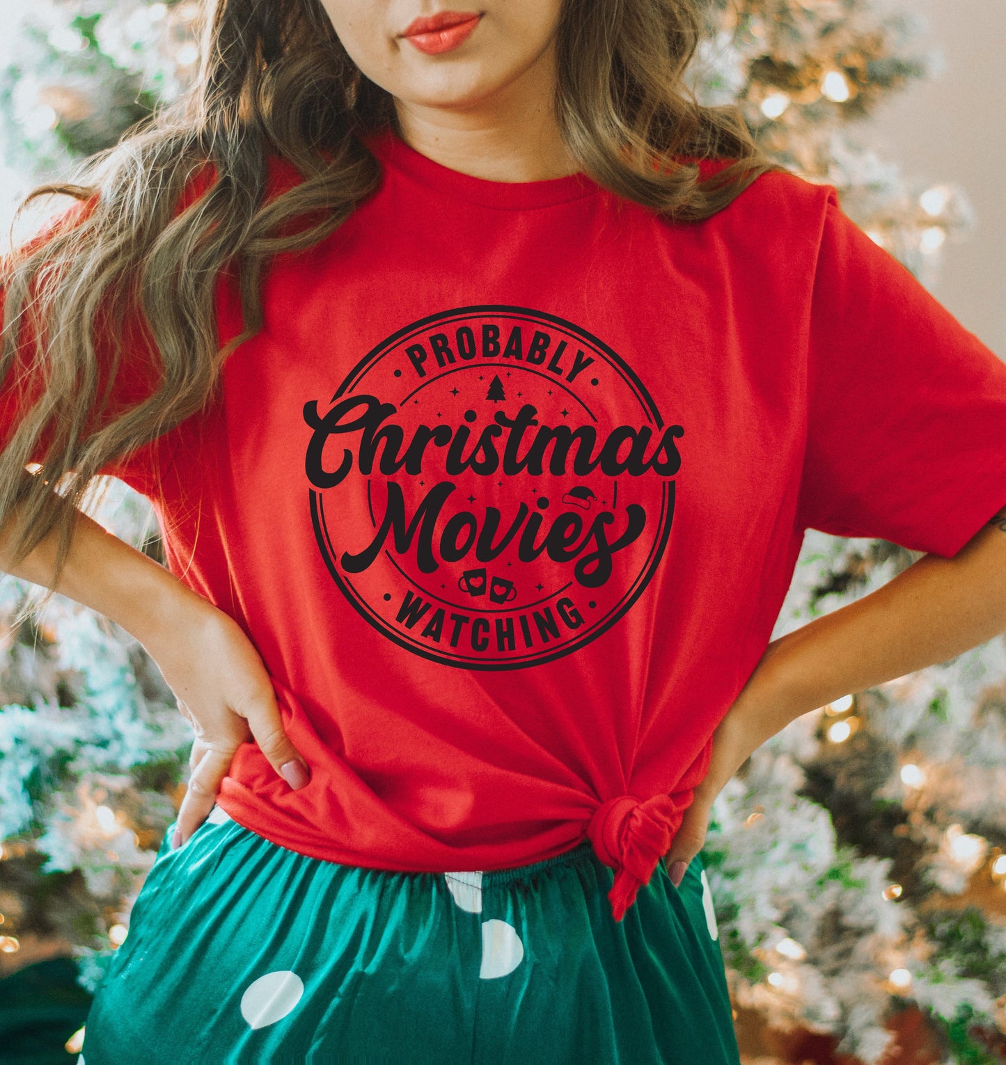 Probably Watching Christmas Movies | Short Sleeve Crew Neck