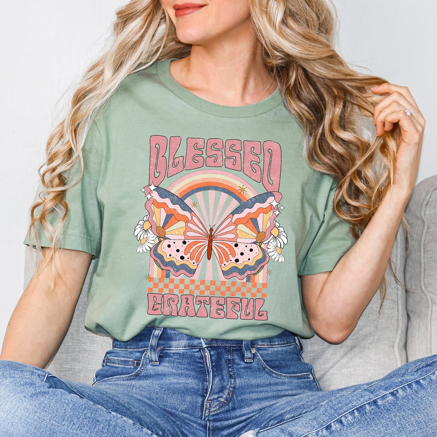 Bless Grateful Butterfly | Short Sleeve Graphic Tee