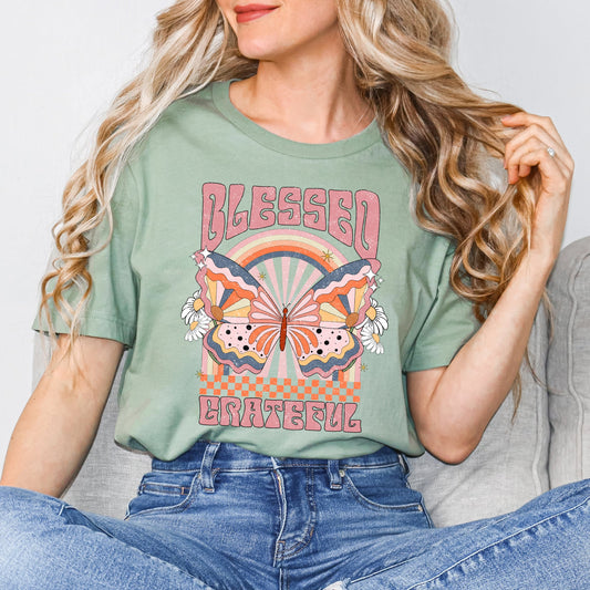 Bless Grateful Butterfly | Short Sleeve Graphic Tee