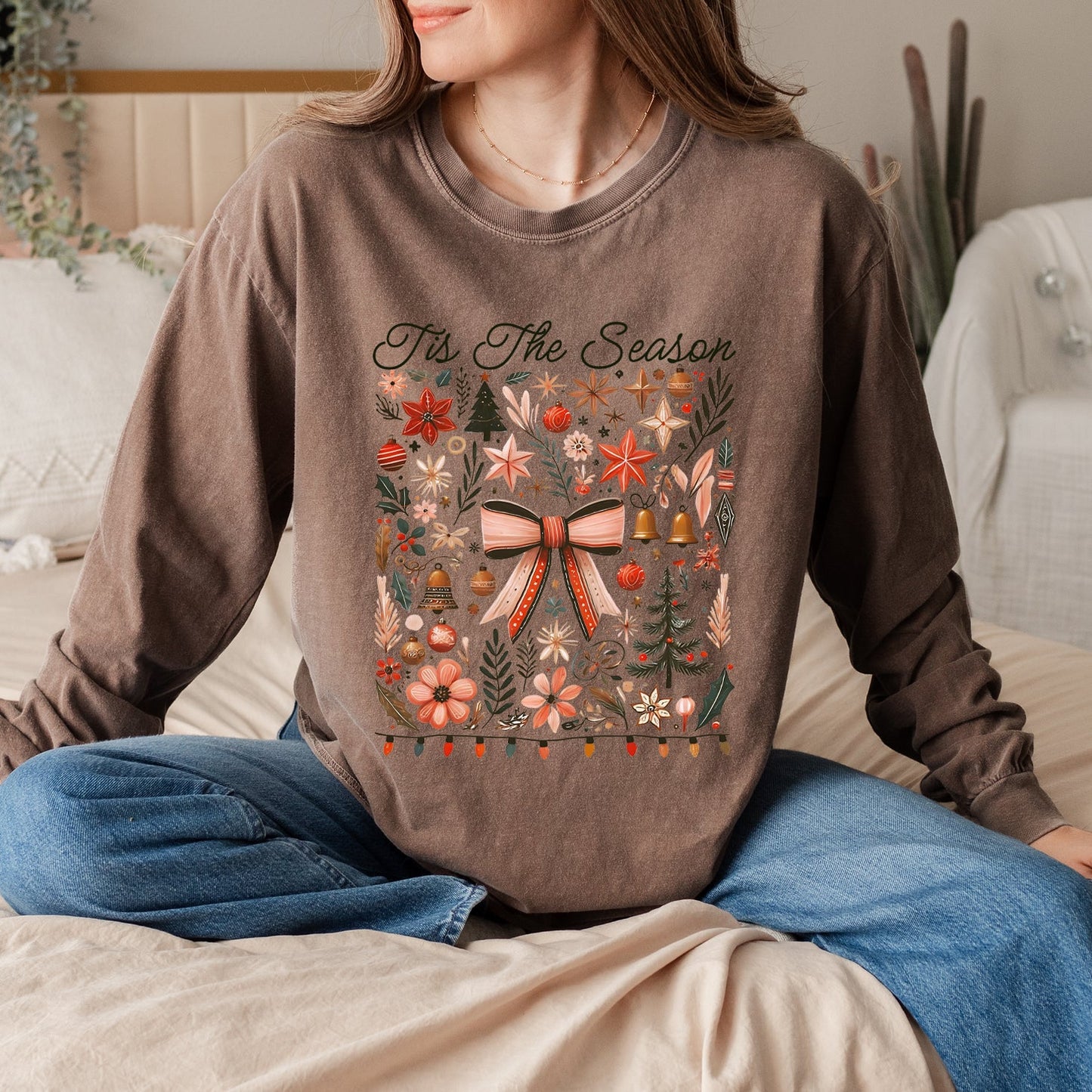 Tis The Season Coquette | Garment Dyed Long Sleeve