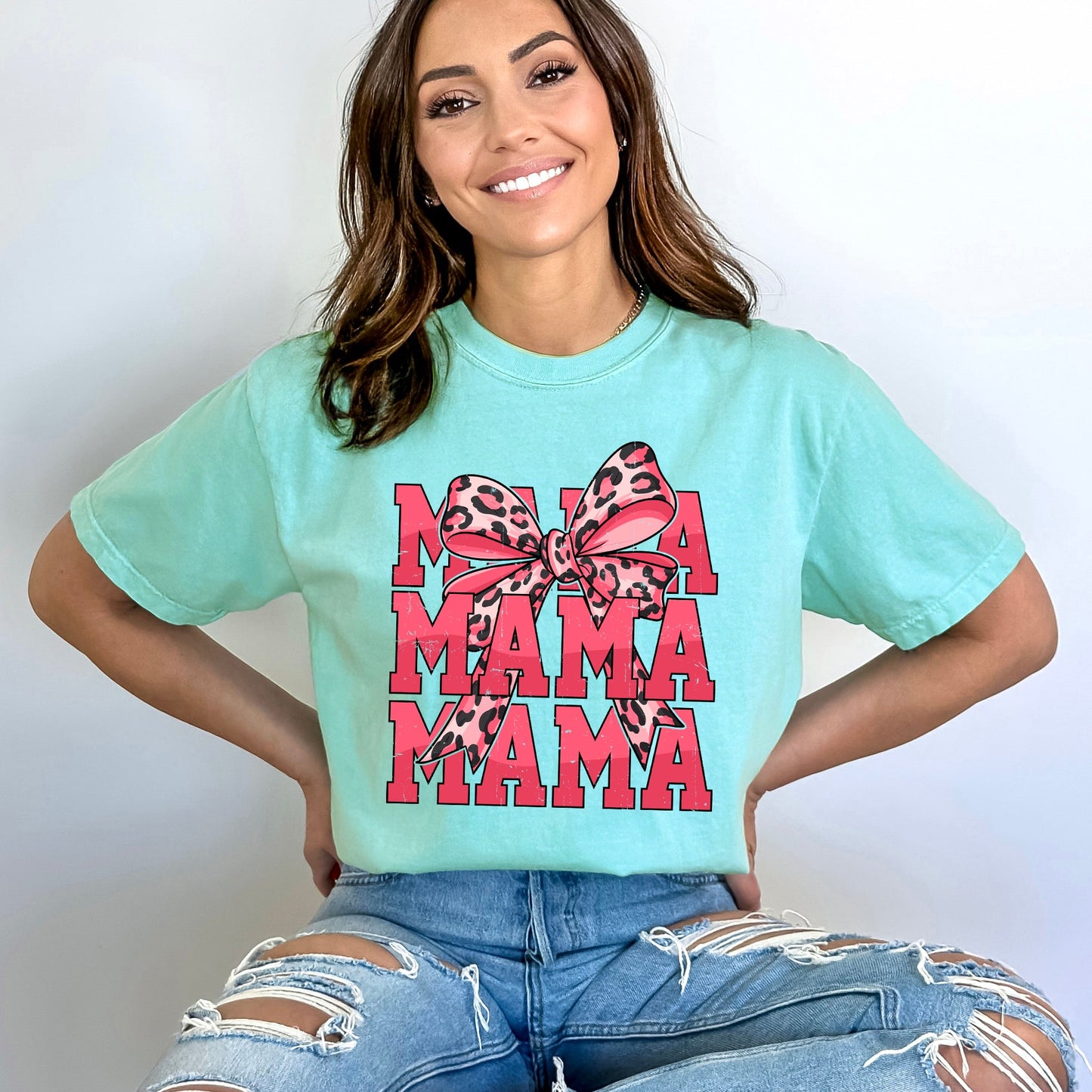 Coquette Mama Leopard  | Garment Dyed Tee