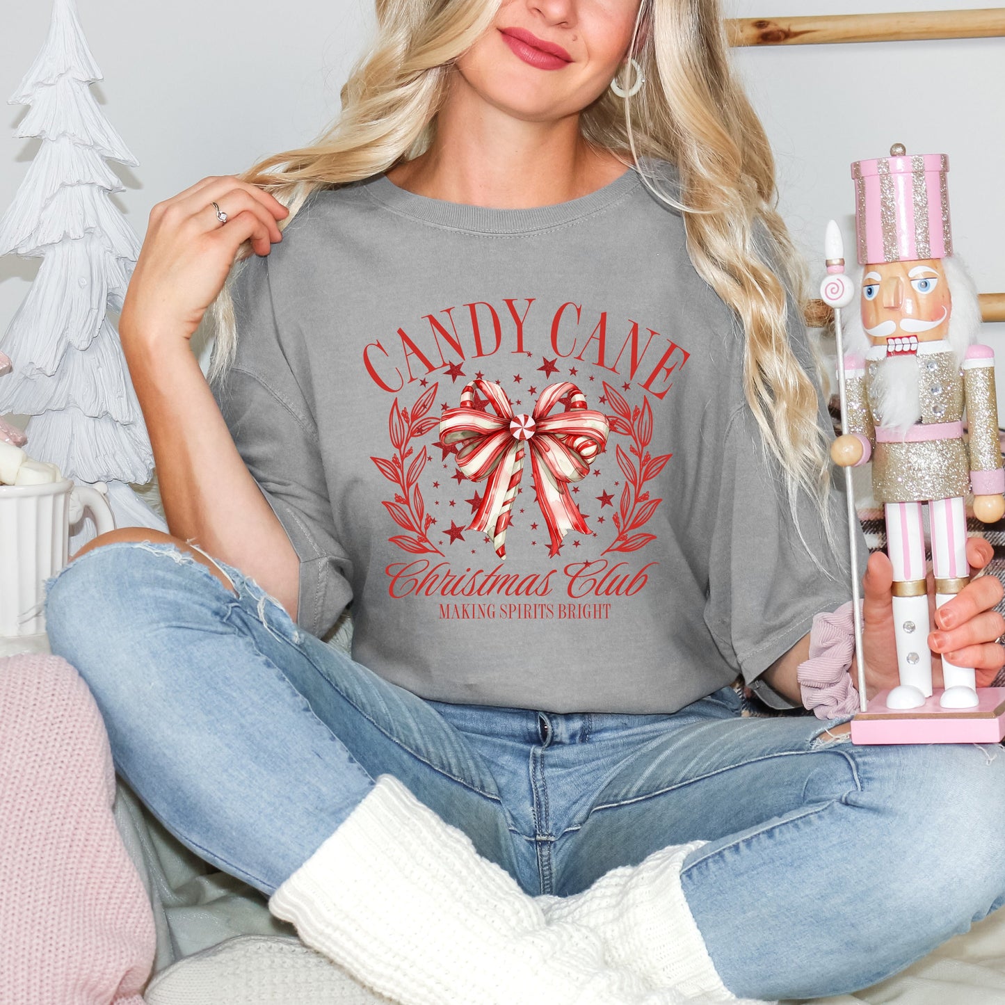 Coquette Candy Cane | Garment Dyed Tee