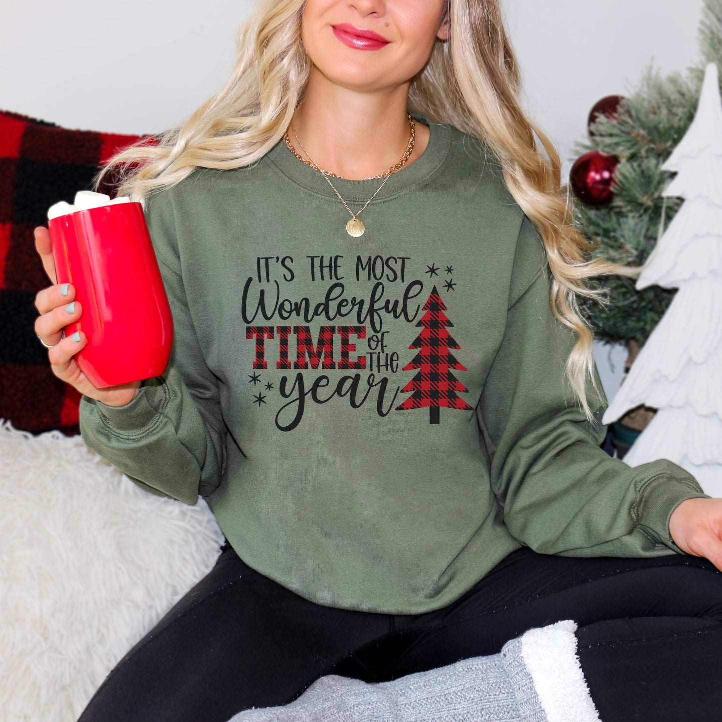 It's The Most Wonderful Time Of The Year Plaid | Sweatshirt