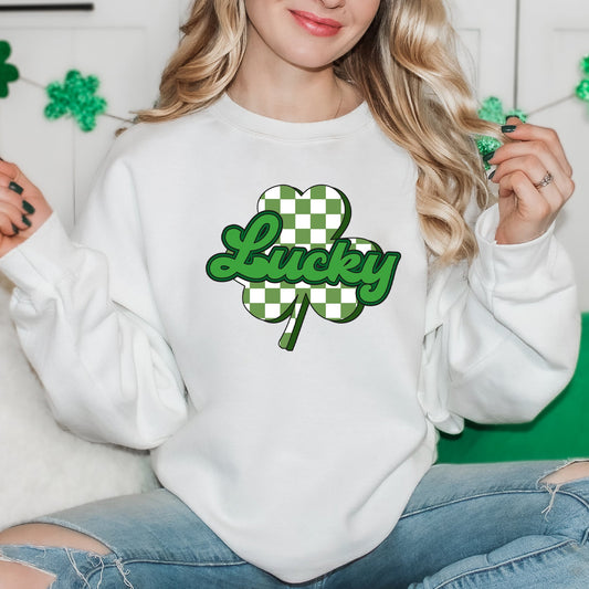 Lucky Cursive Shamrock | Sweatshirt