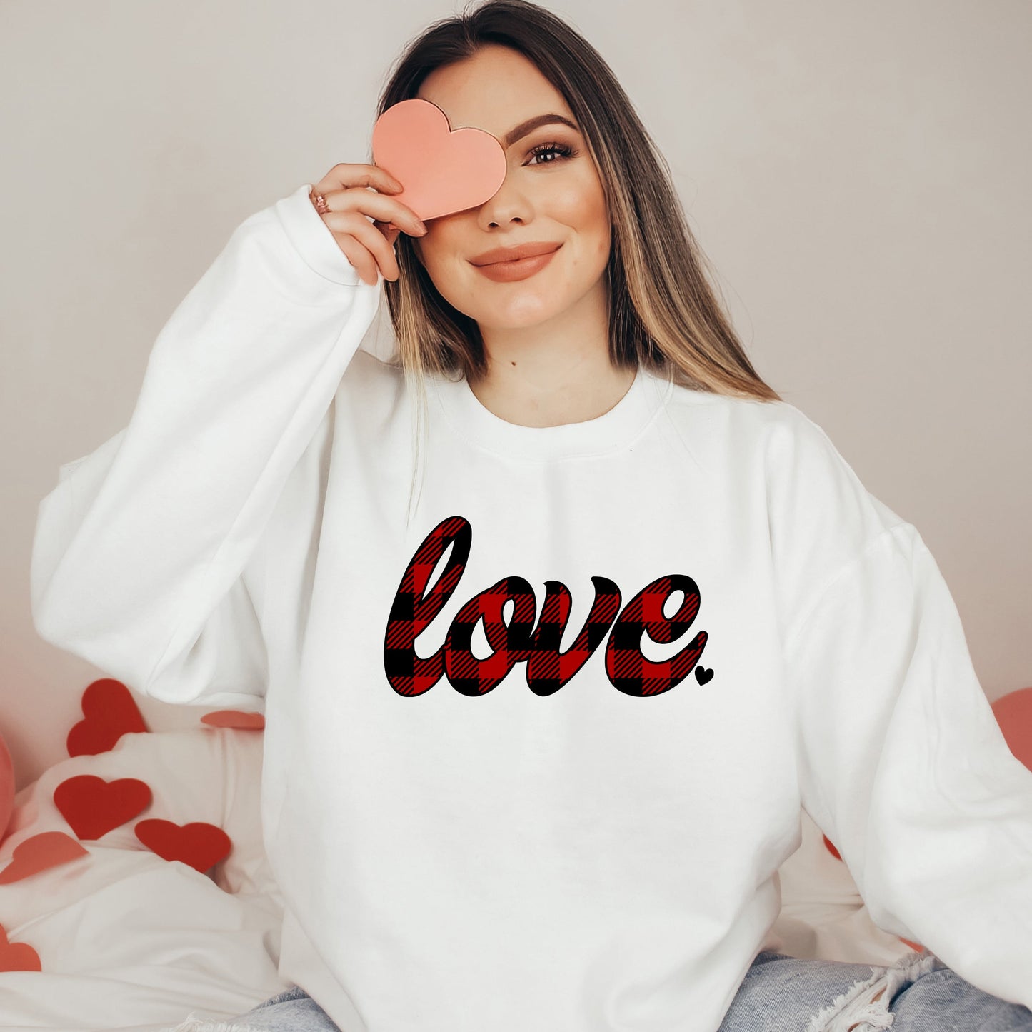 Buffalo Plaid Love | Sweatshirt