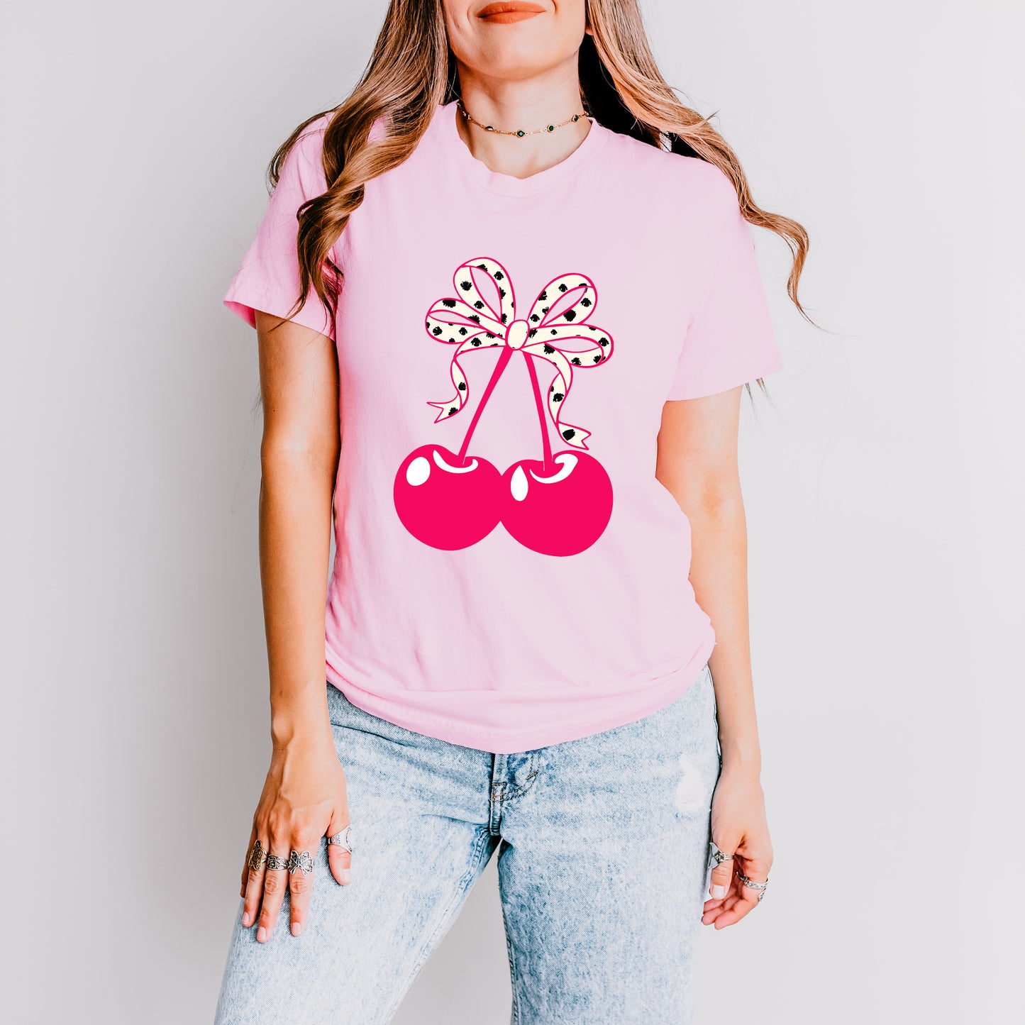 Coquette Cherries Spotted Bow | Short Sleeve Graphic Tee