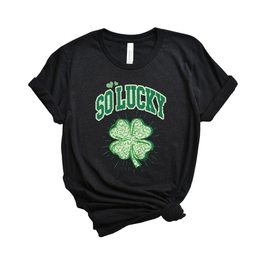 So Lucky Cheetah Shamrock | Short Sleeve Graphic Tee