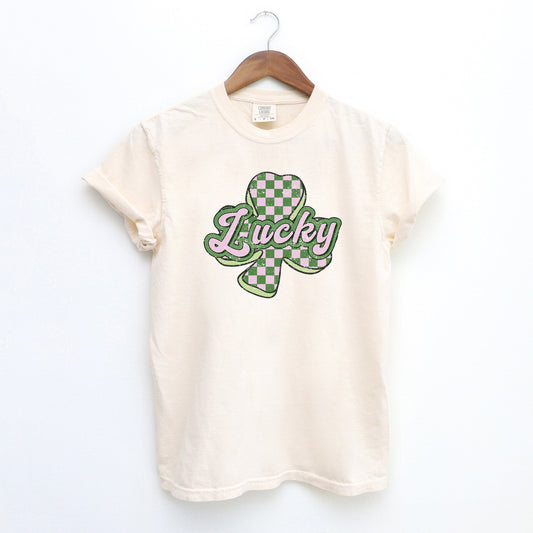 Lucky Checkered Grunge | Garment Dyed Tee