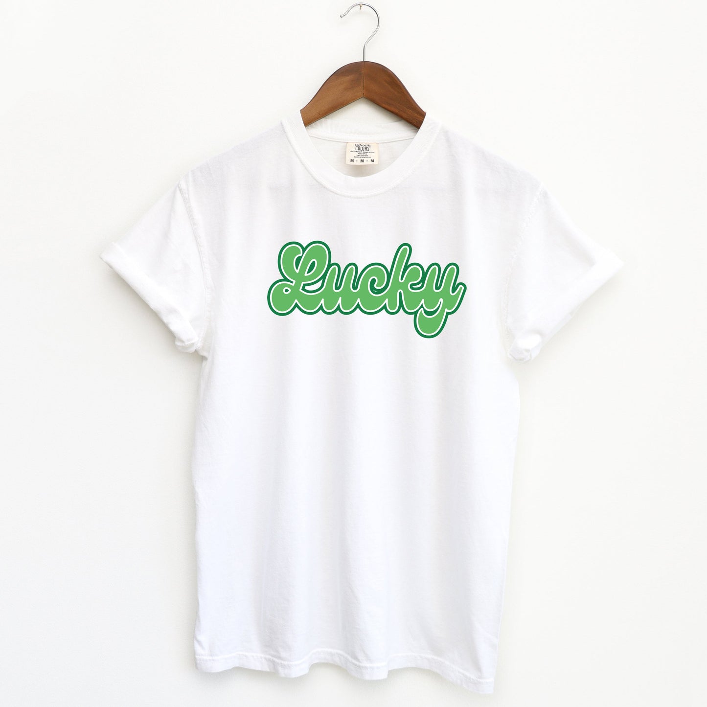 Green Lucky Cursive | Garment Dyed Tee