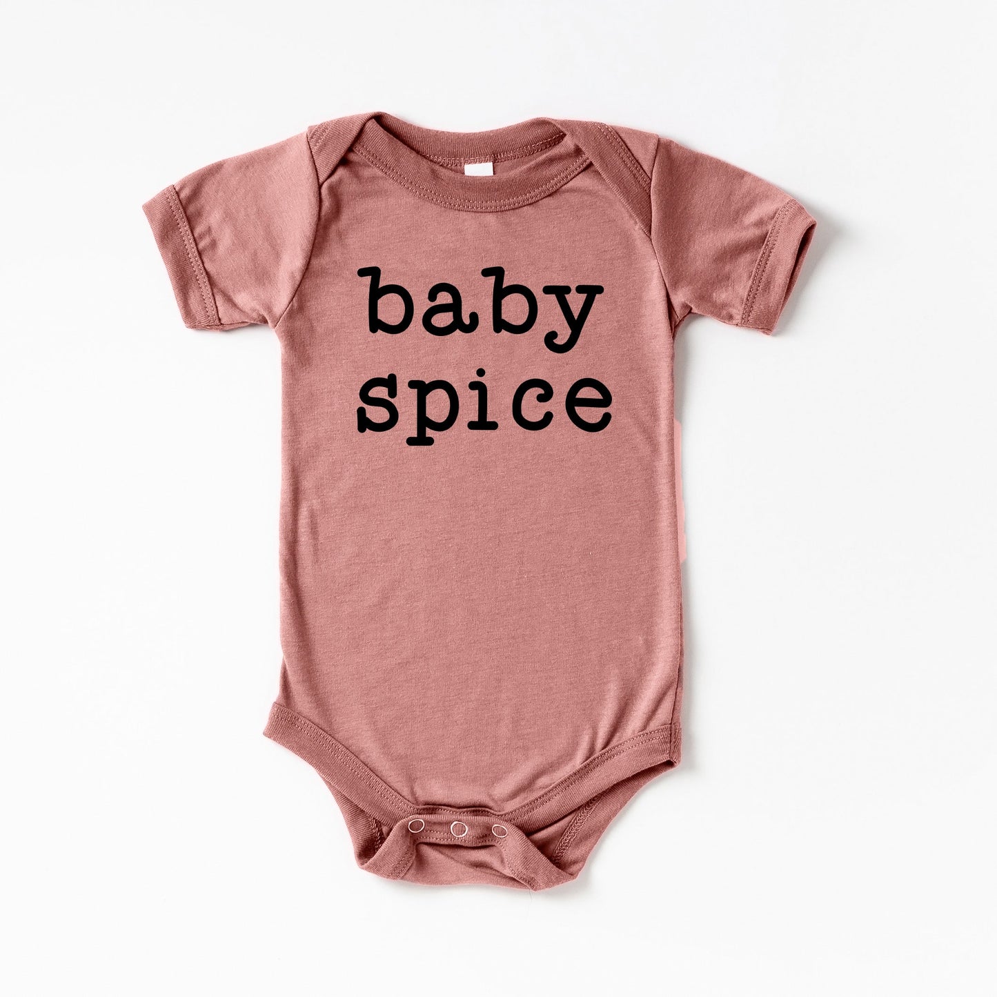 Baby Spice Typewriter | Baby Graphic Short Sleeve Bodysuit