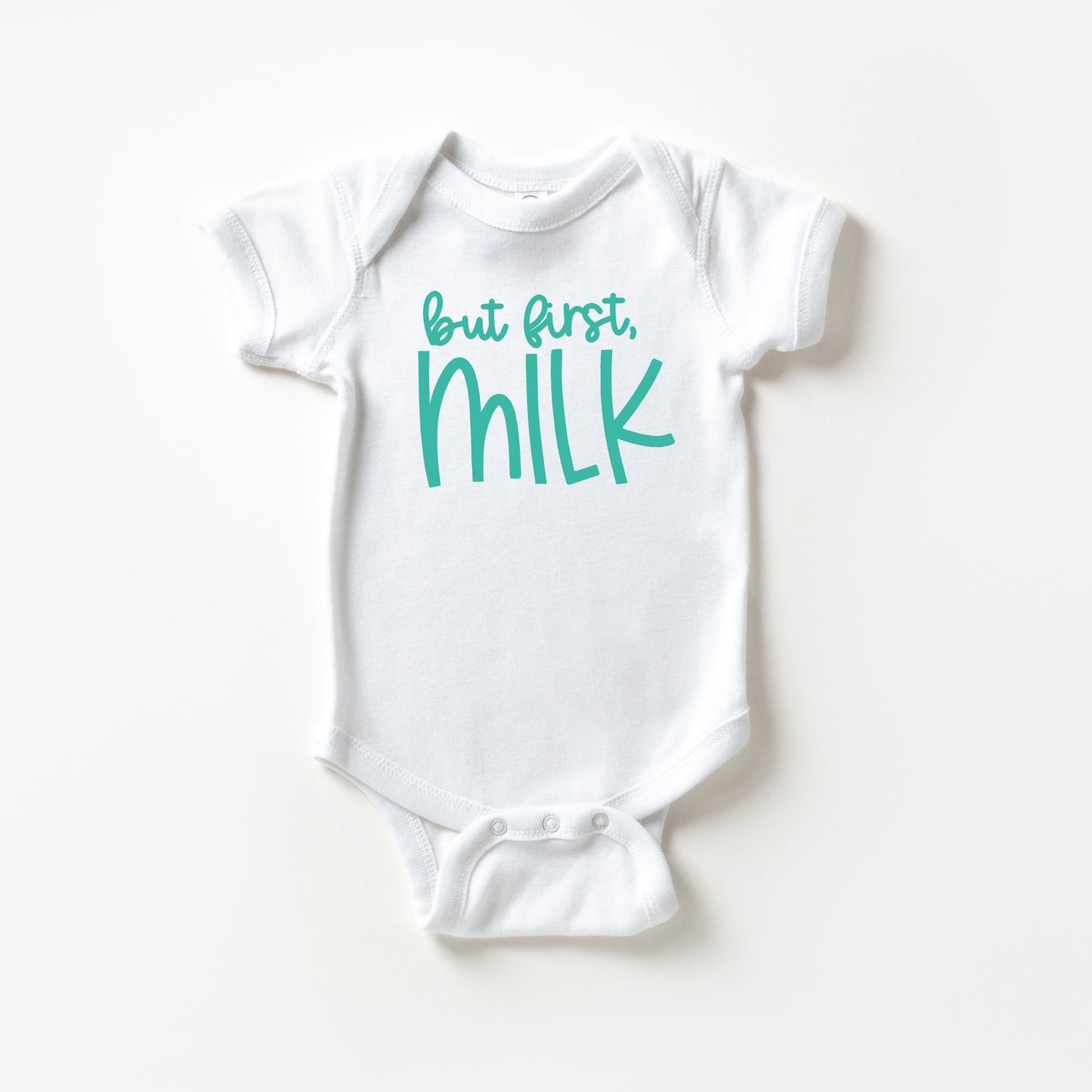 But First Milk | Baby Graphic Short Sleeve Bodysuit