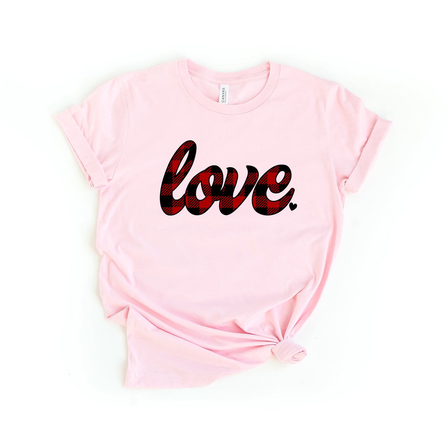 Buffalo Plaid Love | Short Sleeve Graphic Tee