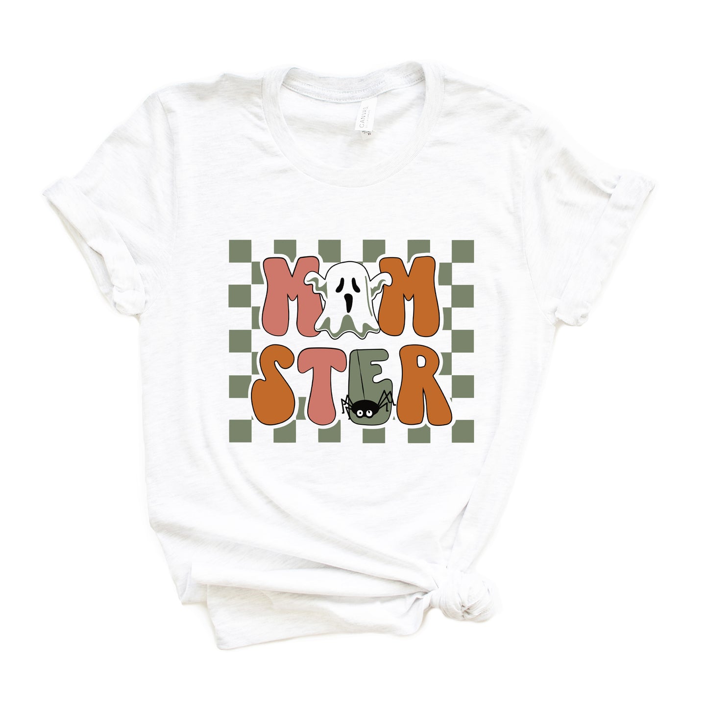 Checkered Momster Ghost | Short Sleeve Graphic Tee