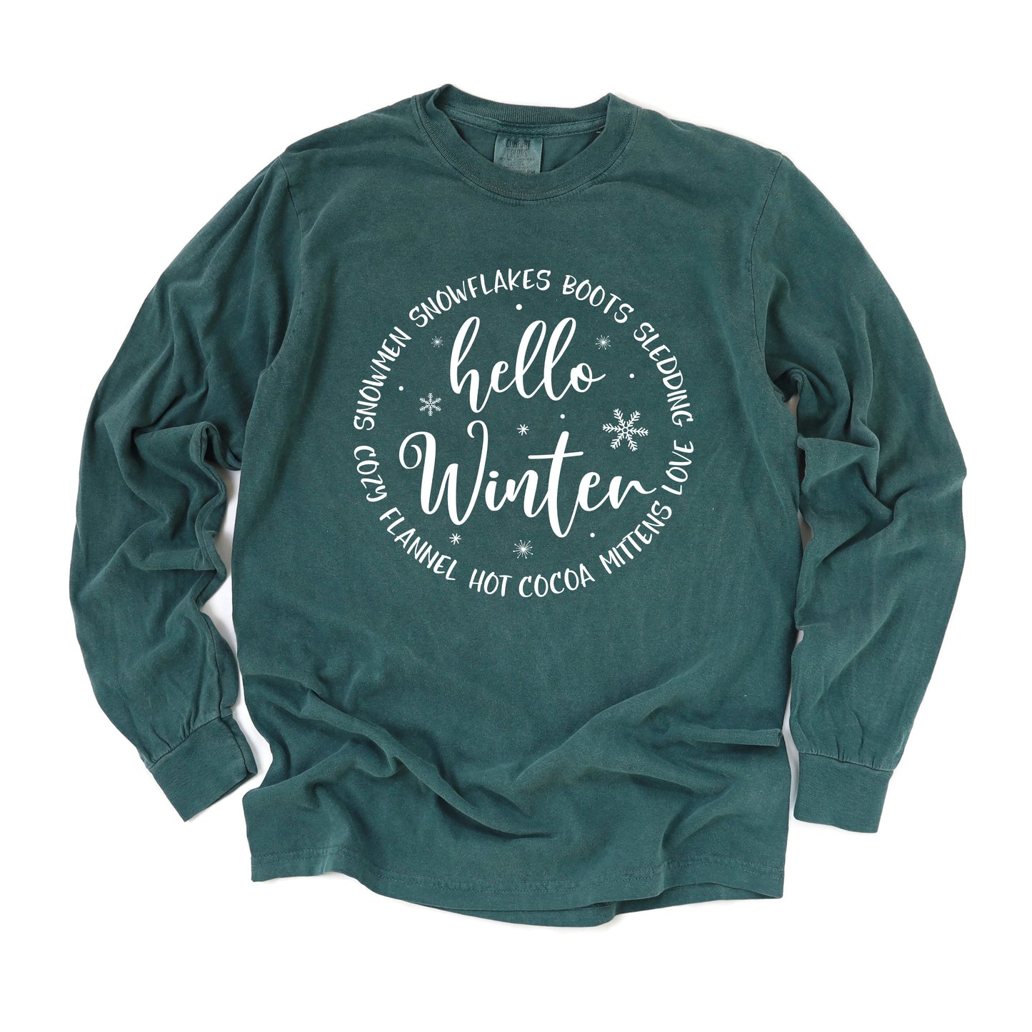 Hello Winter Circle | Garment Dyed Long Sleeve