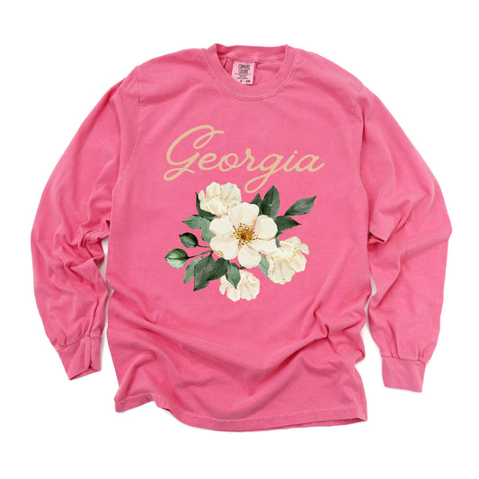 Georgia Flower Colorful | Garment Dyed Long Sleeve