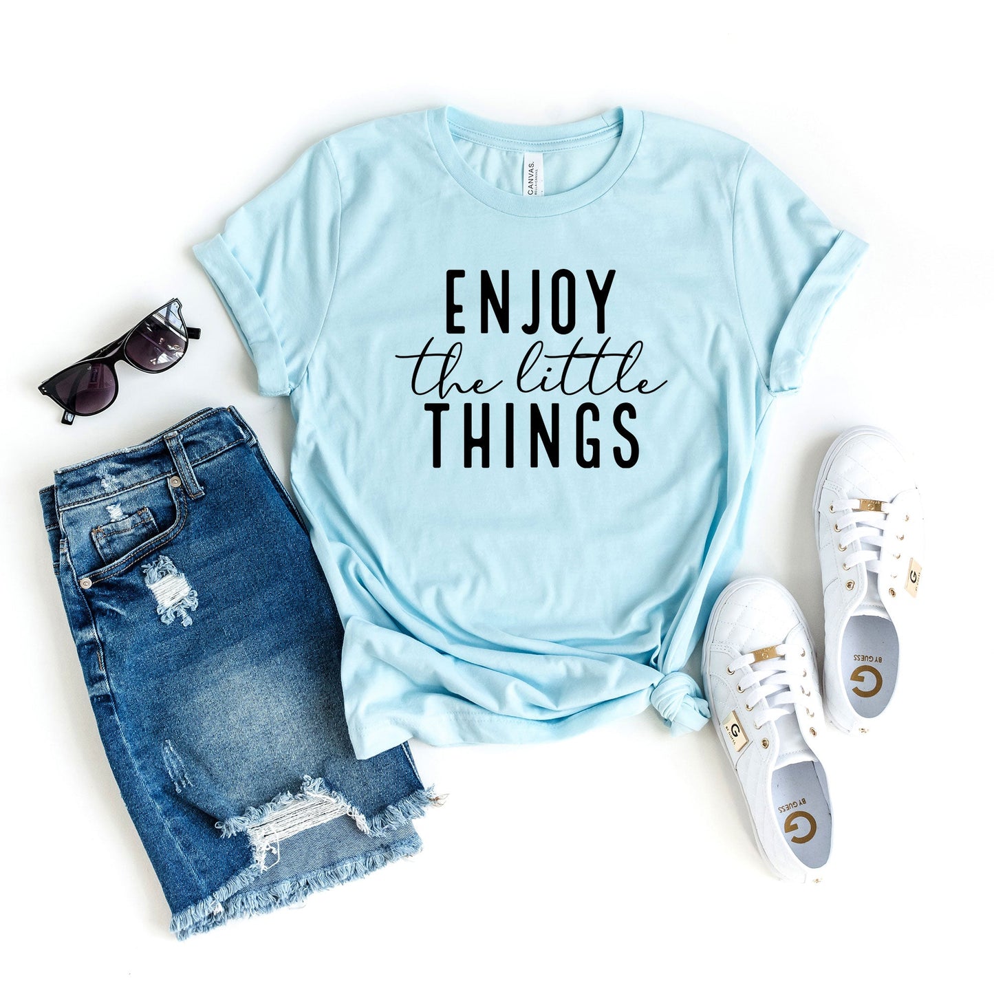 Enjoy The Little Things Cursive | Short Sleeve Graphic Tee