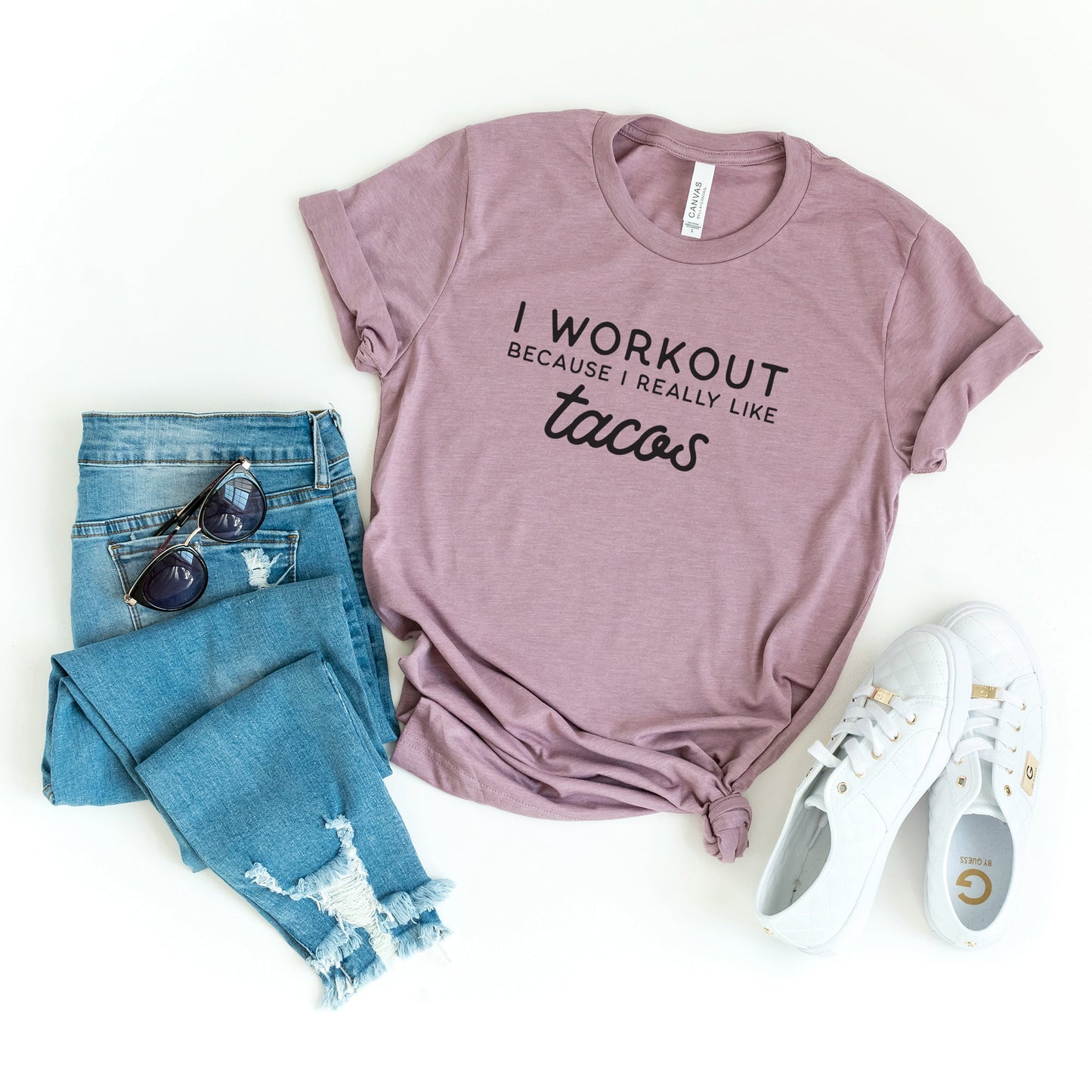 I Workout Because I Really Like Tacos | Short Sleeve Crew Neck