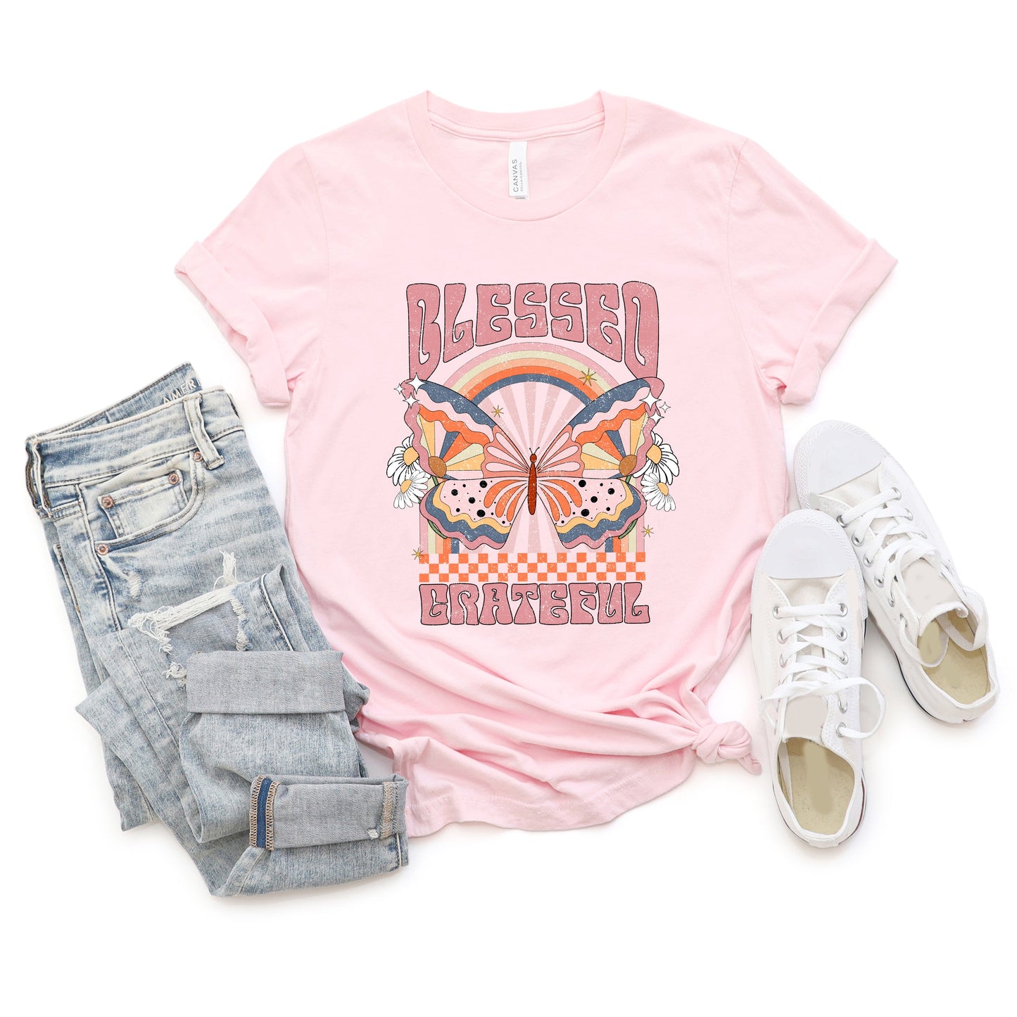 Bless Grateful Butterfly | Short Sleeve Graphic Tee