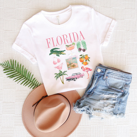 Florida Vacation Collage | Short Sleeve Graphic Tee