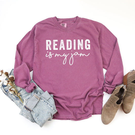 Reading Is My Jam | Garment Dyed Long Sleeve