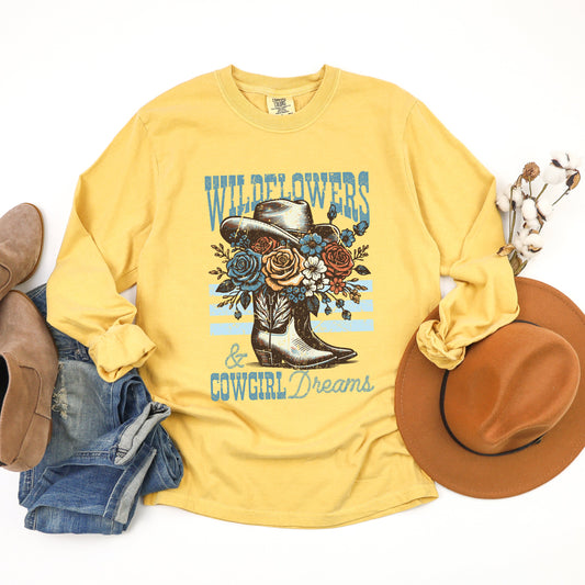 Wildflowers Cowgirl Dreams | Garment Dyed Long Sleeve