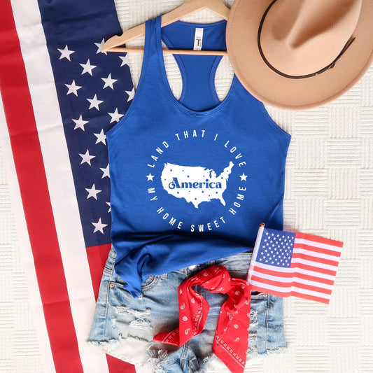 Land That I Love Circle | Racerback Tank