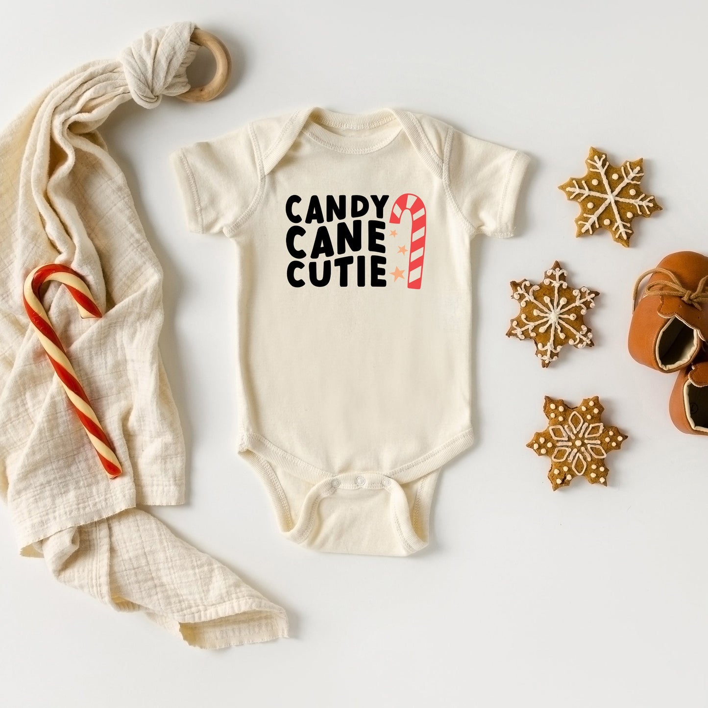 Candy Cane Cutie | Baby Graphic Short Sleeve Bodysuit