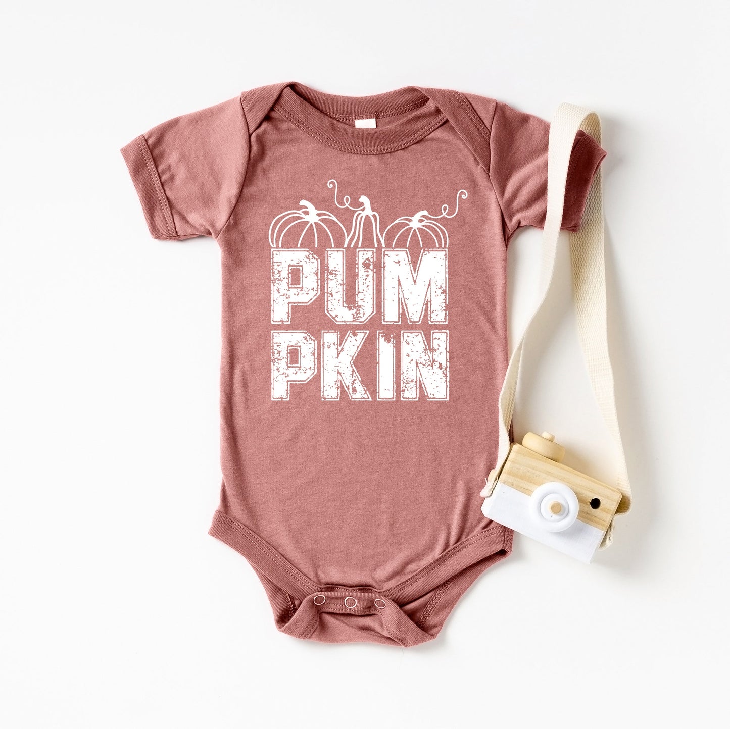 Pumpkin Distressed | Baby Graphic Short Sleeve Bodysuit