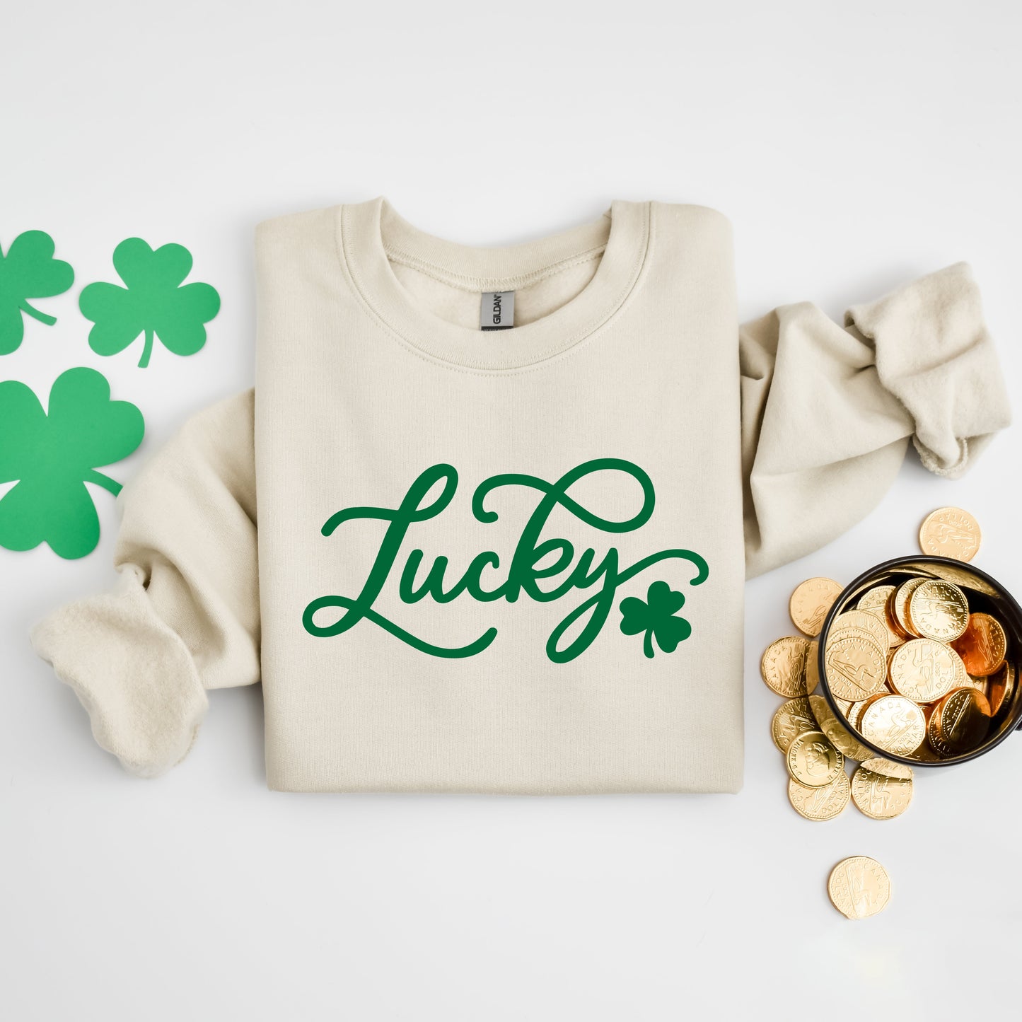 Cursive Lucky Clover | Sweatshirt