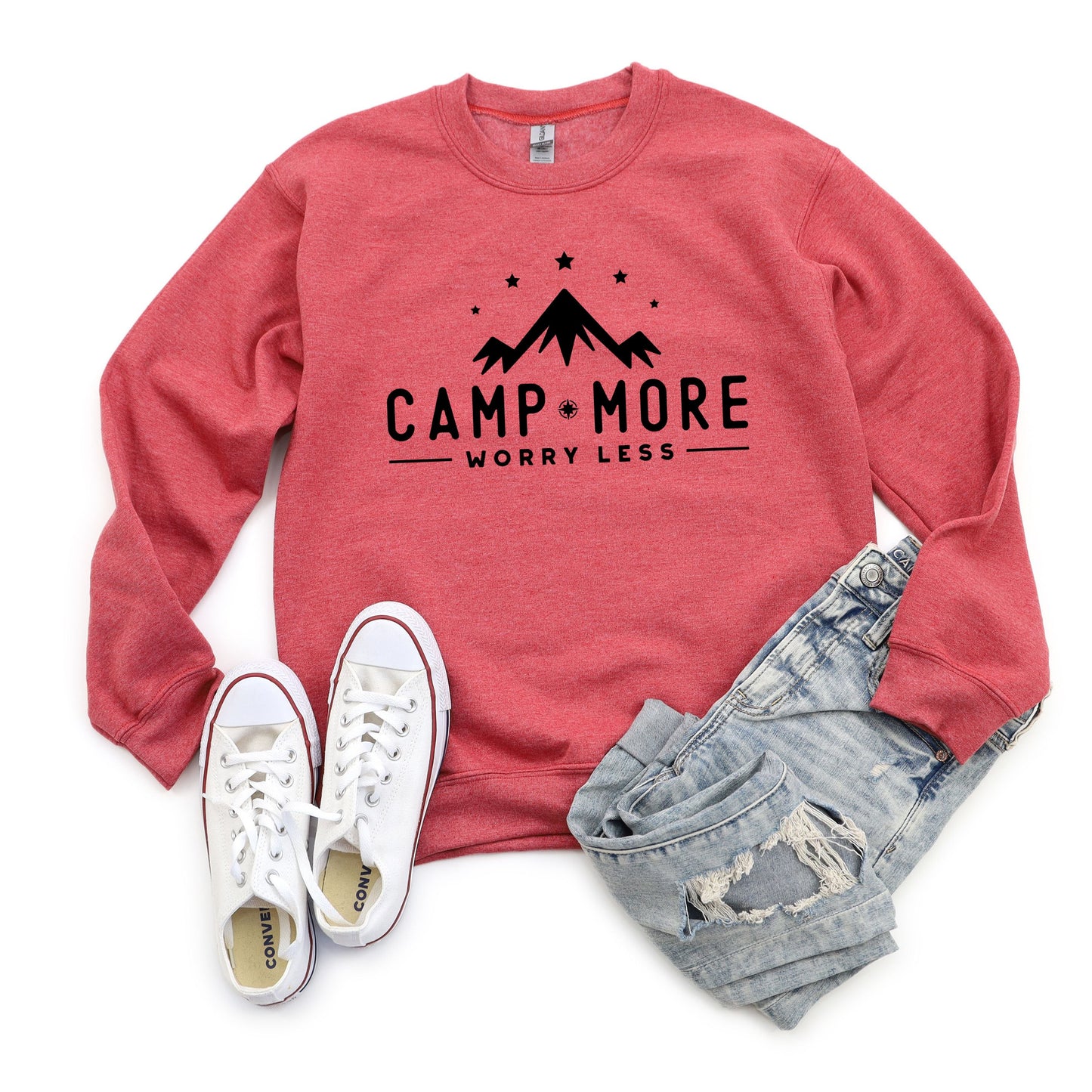 Camp More Worry Less Mountains | Sweatshirt