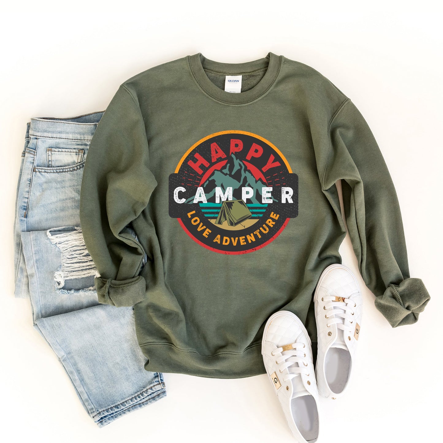 Happy Camper Badge | Sweatshirt