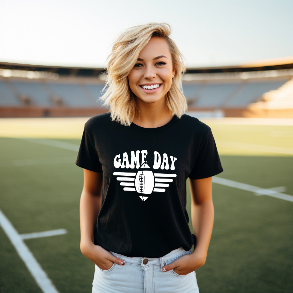 Football Game Day Stripes | Short Sleeve Graphic Tee