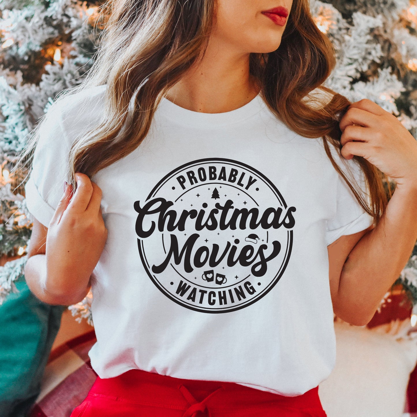 Probably Watching Christmas Movies | Short Sleeve Crew Neck