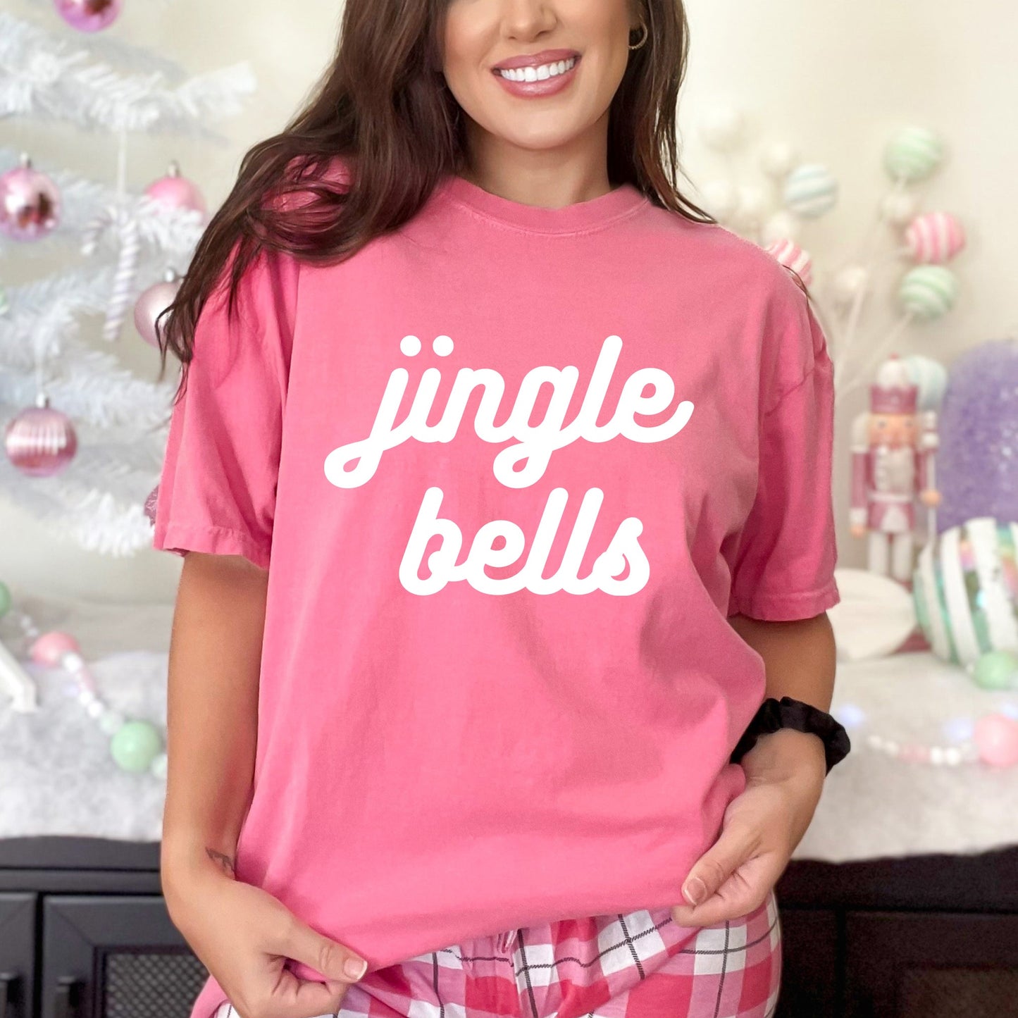 Jingle Bells Bold Cursive | Garment Dyed Tee