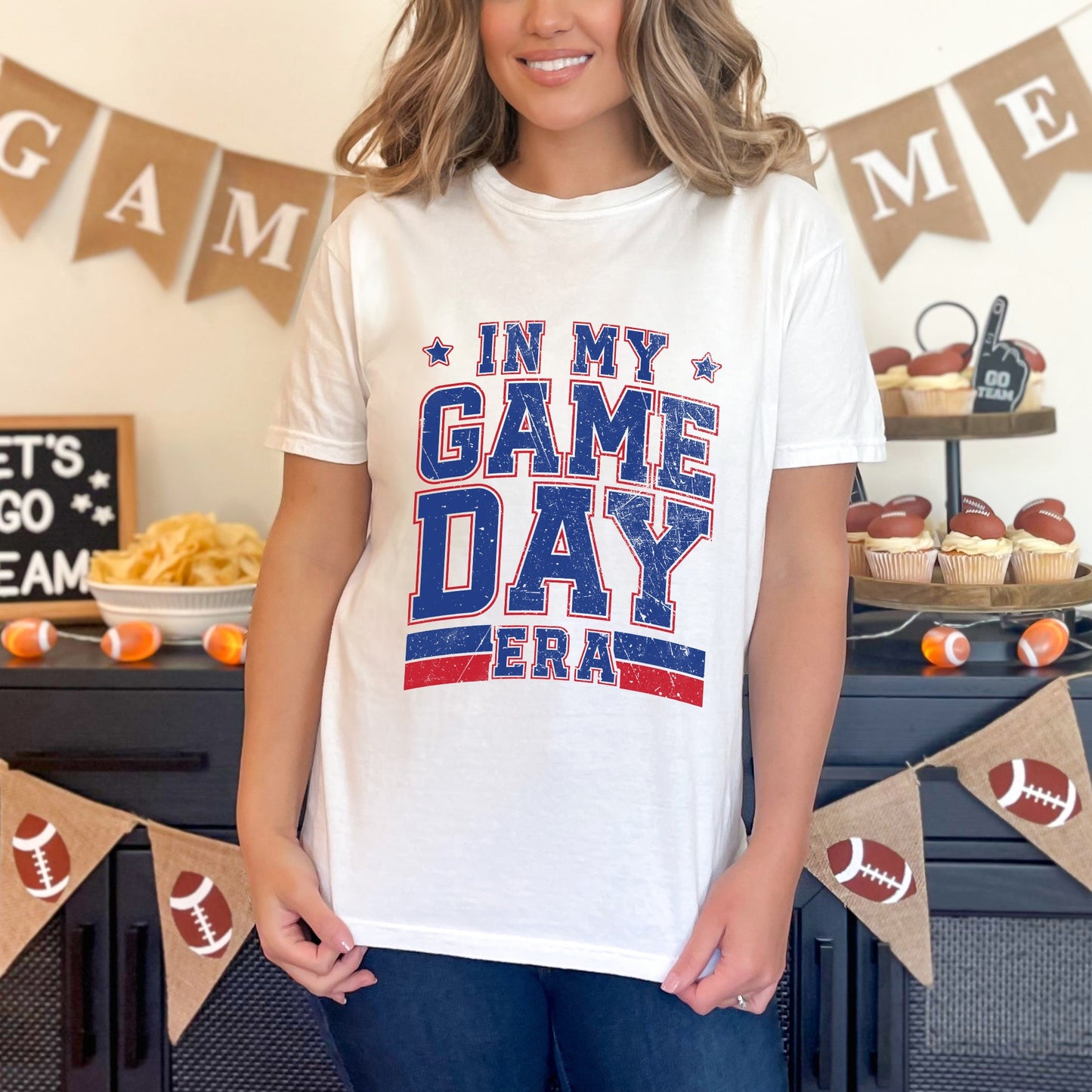 In My Game Day Era - Blue | Garment Dyed Tee