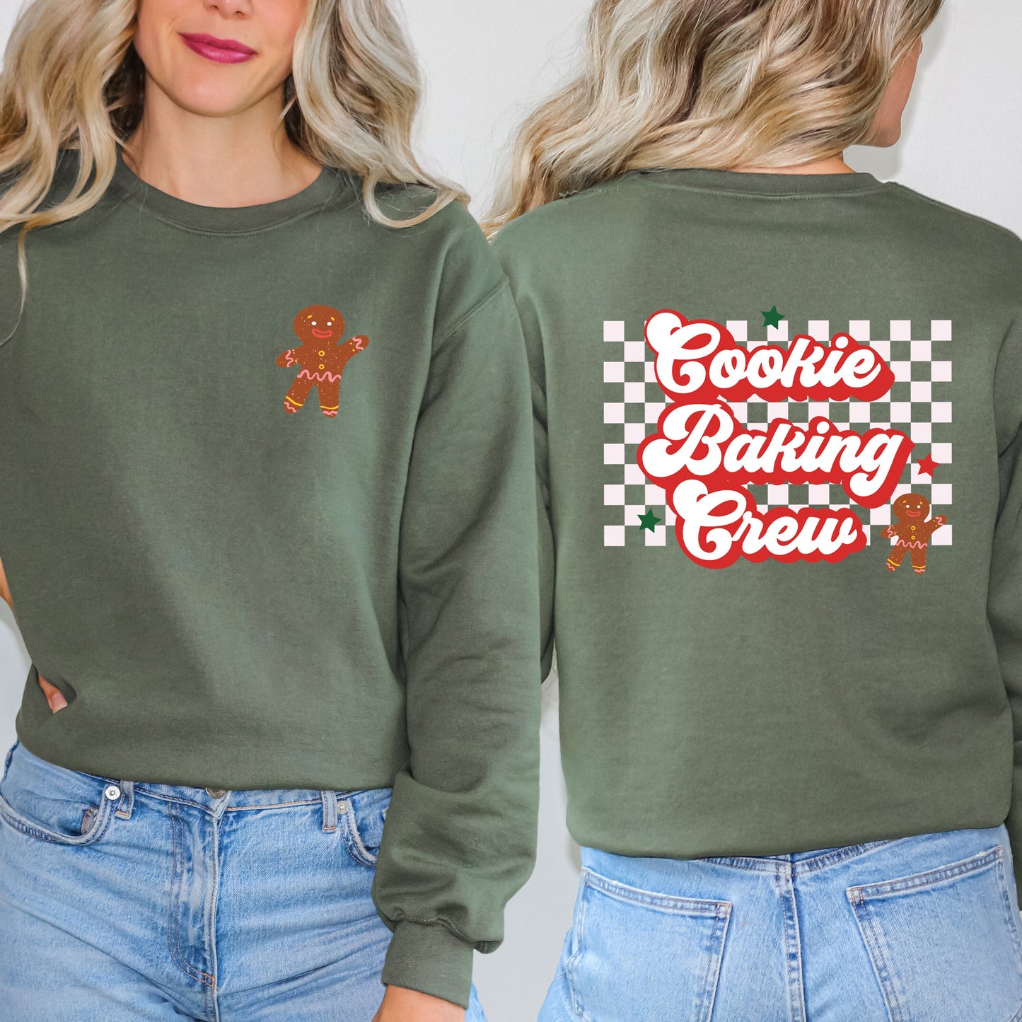 Cooking Baking Crew Checkered | Front & Back Sweatshirt