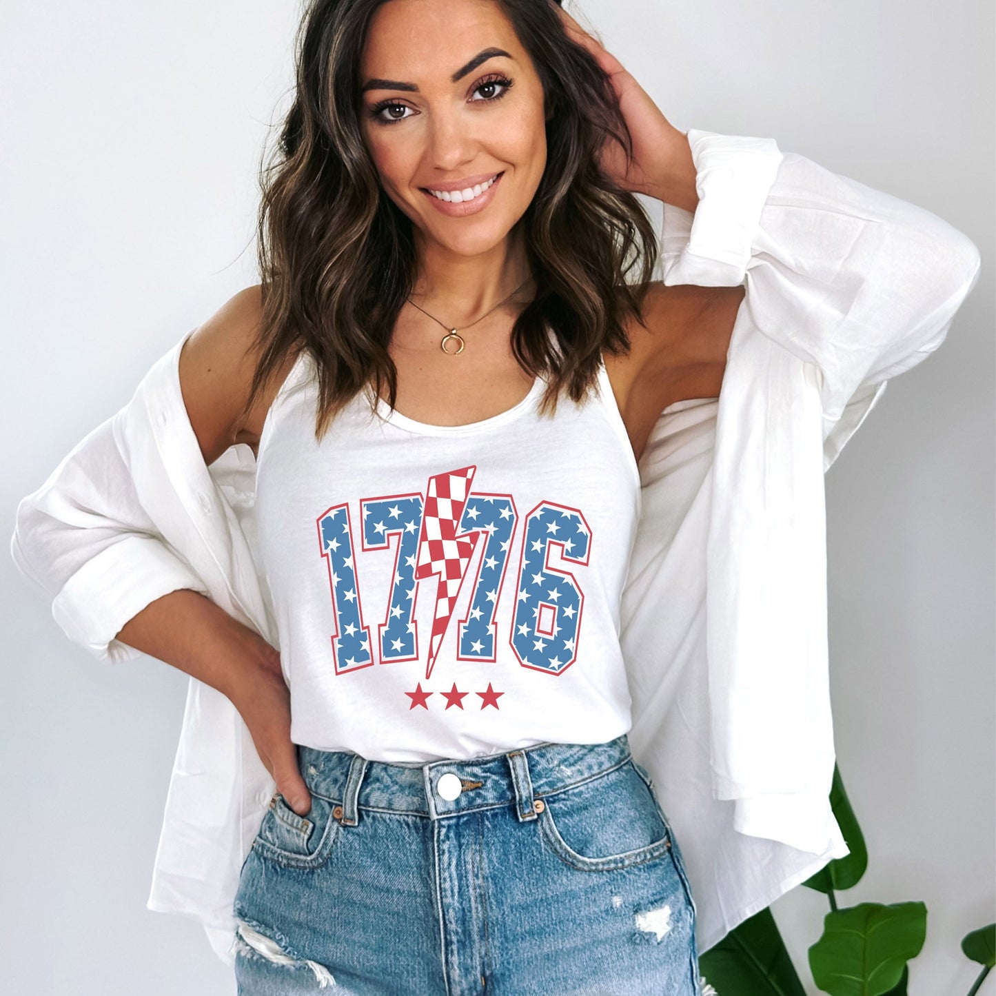 1776 Stars Lightning Bolt | Racerback Tank