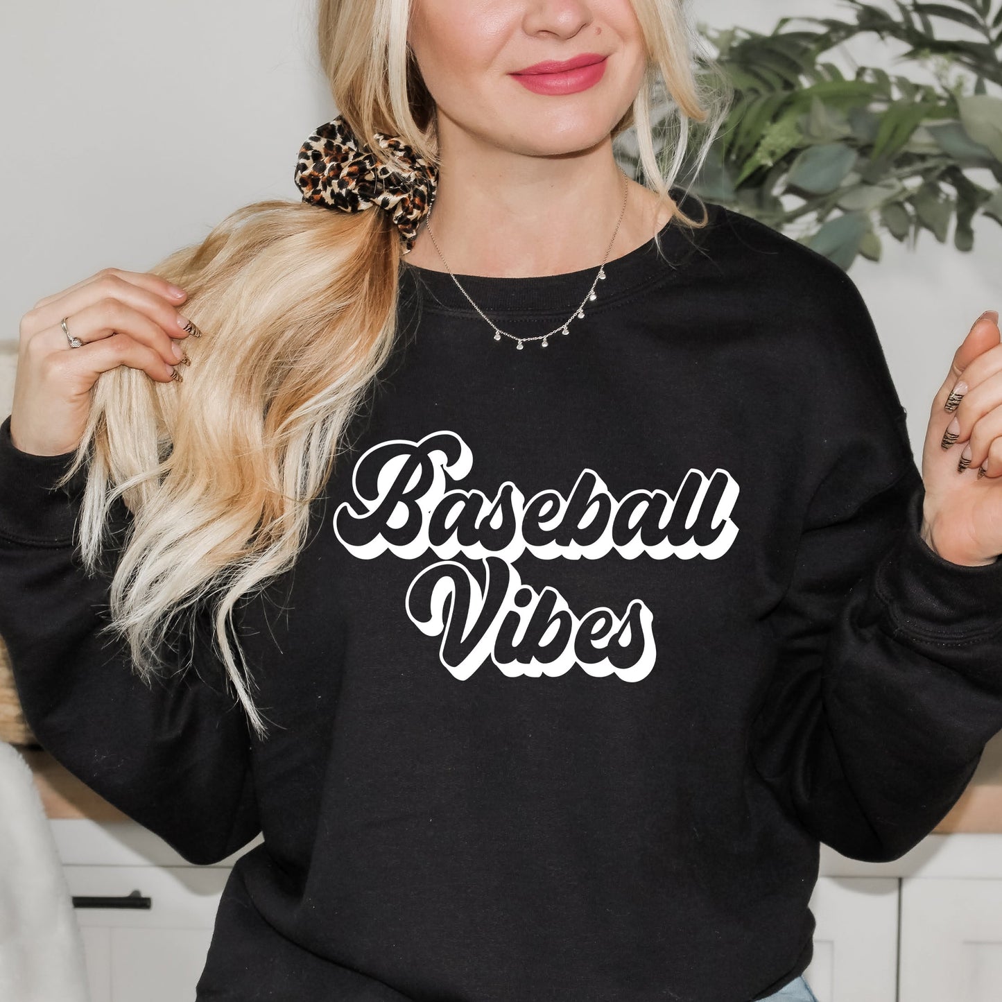 Baseball Vibes Cursive | Sweatshirt