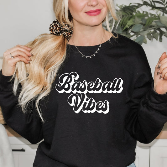 Baseball Vibes Cursive | Sweatshirt