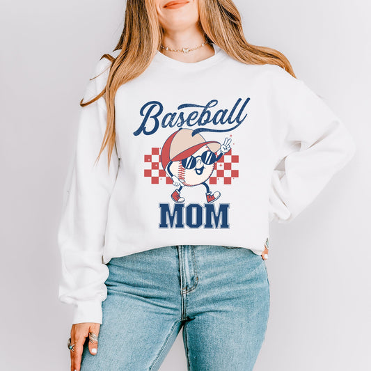 Baseball Mom Checkered | Sweatshirt
